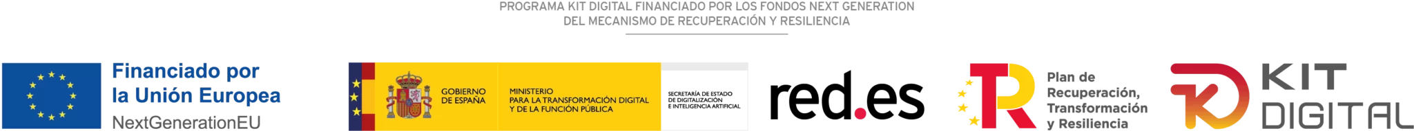 Programa Kit Digital financiado por la Unión Europea – NextGenerationEU, Gobierno de España y Plan de Recuperación, Transformación y Resiliencia